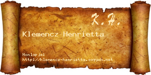 Klemencz Henrietta névjegykártya