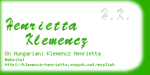 henrietta klemencz business card